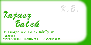 kajusz balek business card